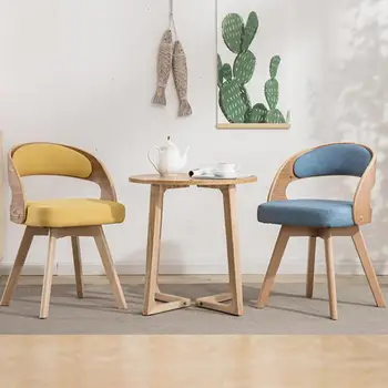 Moderno e simples de madeira sólida cadeira de jantar varanda pano de cadeira de madeira maciça, encosto de estudo cadeira do computador cadeira de sala de jantar e café