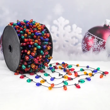 Natal Decoração de Casa de bonecas em Miniatura de Uma Cadeia de multi-coloridos de Plástico Luzes de Natal Falso, Luzes de Decoração de Casa de bonecas