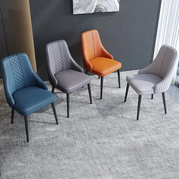 Nordic Couro Cadeiras de Jantar para Móveis de Cozinha Luz de Luxo, sala de estar, Secretária e Cadeira Home Lazer Simples Restaurante da Cadeira