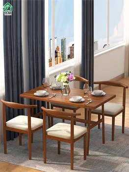 Nordic cadeira de jantar de família encosto de fezes modernos simples quarto de estudo secretária de ferro imitação de madeira maciça chifre cadeira