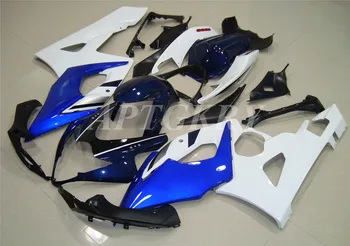 Novo Plástico ABS Shell de Moto Carenagem kit de Ajuste Para o Suzuki GSXR1000 2005 2006 05 06 Carroçaria Conjunto Personalizado Azul, Branco Fresco