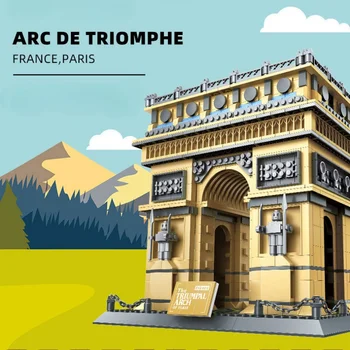 O Arco Triunfal Da França Blocos De Construção Mundialmente Famosa Arquitetura De Tijolos Cidade Street View Brinquedos, Presentes Para Crianças