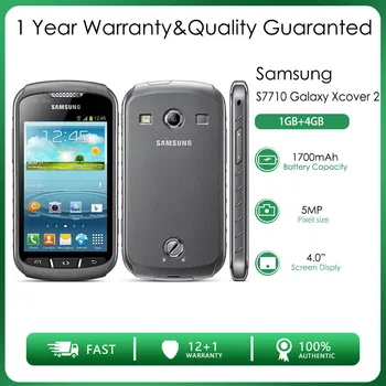Original Desbloqueado Samsung S7710 Galaxy Xcover 2 3G SIM 1GB de RAM ROM 4GB câmera de 5MP 4.0