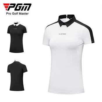 PGM Verão as Mulheres de Golfe de Manga Curta T-Shirt Senhoras Camisas Esporte Fino Roupas Rápido-Seca e Respirável campo de Golfe de Vestuário de Tênis YF560
