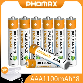 PHOMAX 8 Pcs AAA 1100mAh Capacidade de Ni-MH Bateria Recarregável de Baixa Auto-descarga para a Calculadora Alarme Microfone Carros de Brinquedo