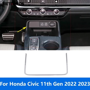 Para Honda Civic 11 de Geração de 2022 2023 Console Central do Isqueiro do Quadro de Porta USB Tampa do Painel de Guarnição Moldura Acessórios de Estilo Carro