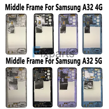 Para Samsung Galaxy A32 4G Meio Placa do Quadro de Habitação LCD com Moldura de Suporte Meados do painel Frontal Moldura Para Samsung A32 5G Quadro do Meio