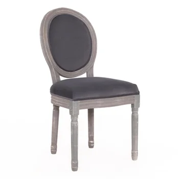 Rench País Cadeira de Jantar Conjunto de 2\ Flanela Estofada Cadeira de Jantar de Quinta\ Assento de Tecido\ Oval Lado da Cadeira Com