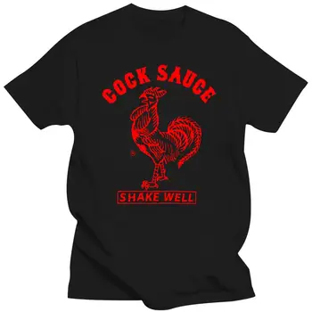 Roupas Mens T-Shirt Engraçada Homens Novidade Tshirt Sriracha Pau Molho De T-Shirt