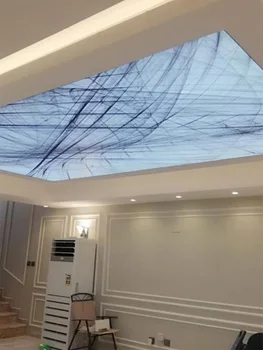 Shengxi 2018 3D54 Nova Moda Abstratos linhas de UV pvc do teto do filme Plafond tendu material disponível para o painel de teto