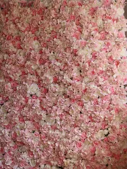 TONGFENG 24pcs/monte Artificial de seda rosa flor hortênsia de parede de casamento pano de fundo da decoração da flor do corredor de decoração de casamento