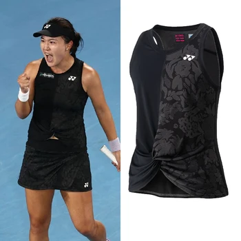 Tênis de Esporte camiseta polo colete de correspondência Yonex roupa seca rápido, badminton Jersey de manga curta mulher feminina
