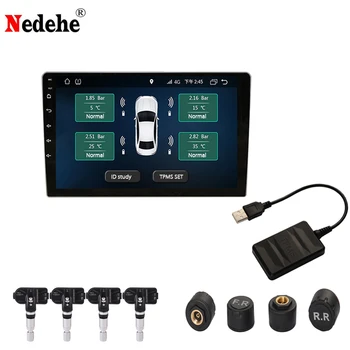 USB TPMS Sensor de Pressão dos Pneus, Alarme, o Monitor de Sistema para o Carro Android Leitor de Rádio com 4 Interno ou Externo Sens