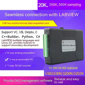 USB3200N/3100N aquisição analógica do sensor de 16 bits LabVIEW placa de aquisição de dados USB3202N