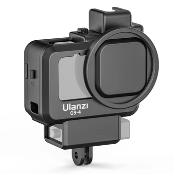 Ulanzi G9-4 Ação Câmera de Vídeo Gaiola de Plástico Vlog caixa de Proteção com a Dupla Frio Montagem de Sapata 55mm Filtro Adaptador para GoPro Hero 9