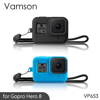 Vamso Para GoPro 8 Acessórios Pretos Macio de Protecção em Silicone Pele Caso Capa para Go Pro Hero 8 Edição, Câmera, Ação VP653
