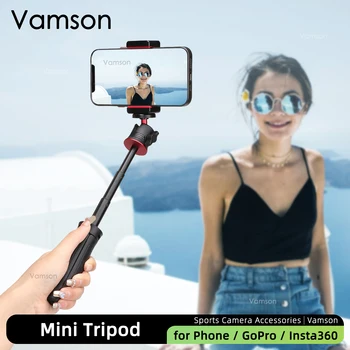 Vamson Selfie Vara Dobrável Mini Tripé para IPhone Smartphone Monopé para Insta360 Um X3 X2 GoPro 11 DJI OSMO Câmera, Ação