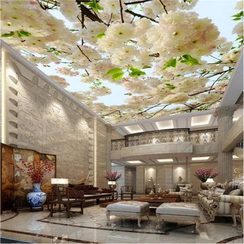 beibehang Personalizado 3d modernas de moda frescos bela flor do teto do fundo de papel de parede de sala de estar mural de teto papel de parede