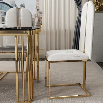 luxo ouro pés de cadeira de jantar nórdicos casa sala de estar encosto da cadeira minimalista moderno mobiliário de Cozinha única cadeira de secretária
