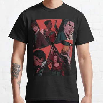seis dos corvos ilustração (texturizado) T-Shirt personalizada t-shirts desenhar a sua própria t-shirts homens mens vintage t-shirts