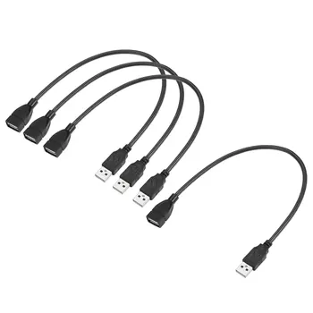 uxcell Flexível Cabo USB, USB2.0 Macho para Fêmea do Cabo de Extensão de 35cm para Lâmpada de Mesa LED, Black Pack de 4