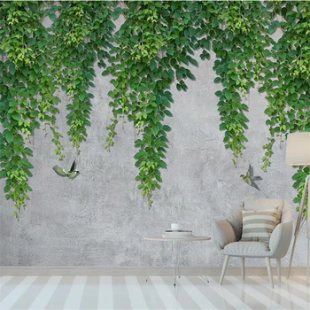 wellyu Personalizado grandes murais de moda da melhoria home Nórdicos minimalista folhas de videira aves parede do quarto papel de parede